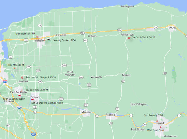 Rochester Alanon District 25 Map